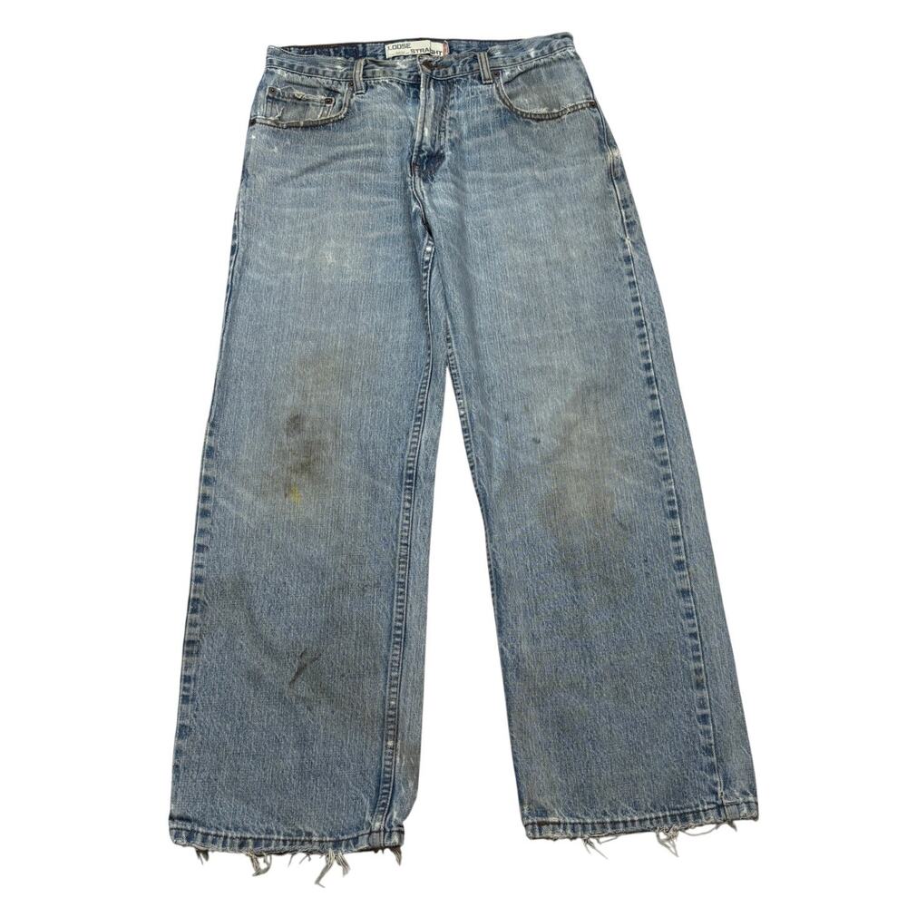 Vintage 2000s Levis 569 Loose Straight Blue Denim Jeans Mens 31x28 Y2K Baggy